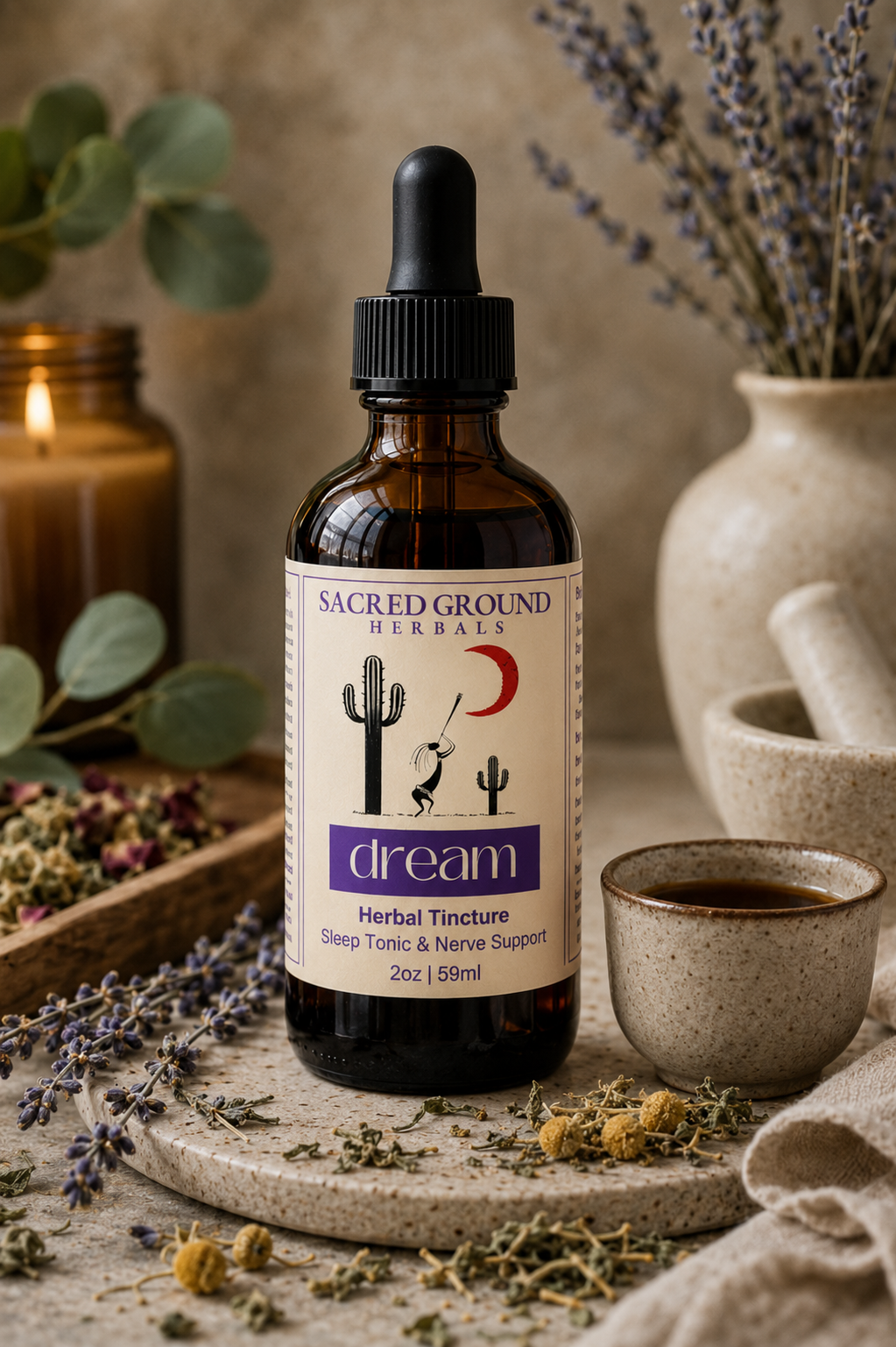 Sacred Ground Herbals Dream Herbal Tincture. Sleep Tonic & Nerve Support
